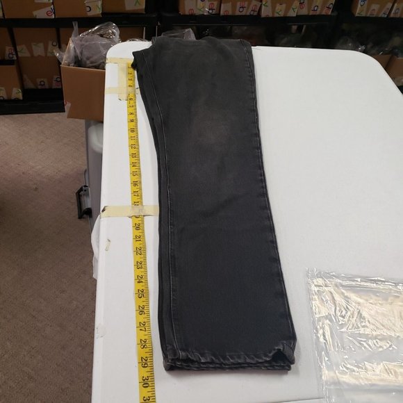 Re/Done Womens 70s Straight Jeans Size 30 High Rise Black 5 Pocket Denim Grunge - Picture 9 of 11